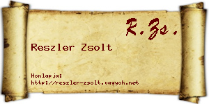 Reszler Zsolt névjegykártya